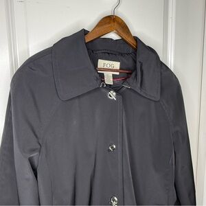 London Fog black trench coat, women's Size XL